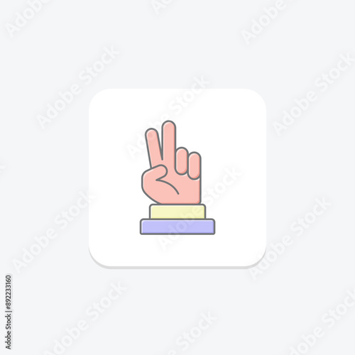 Victory lineal color icon , vector, pixel perfect, illustrator file