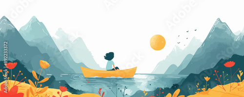 Inspirational poster with a motivating quote. Vector flat minimalistic isolated illustration