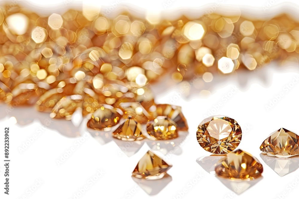 Sparkling Golden Diamonds Reflecting Light Sparkling Golden Diamonds Reflecting Light