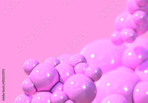 pink 3d bubble abstract background render