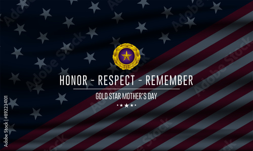 Gold star mothers day background vector illustration