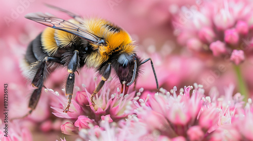 Working bees collecting nectar from flowers