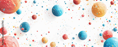 Toy moons on a white background. Vector flat minimalistic isolated