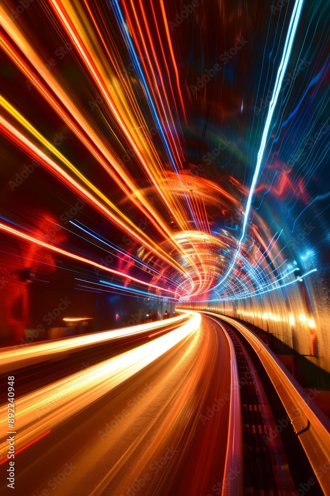 Obraz premium A dynamic and captivating visual experience is created by the high-speed light effect.