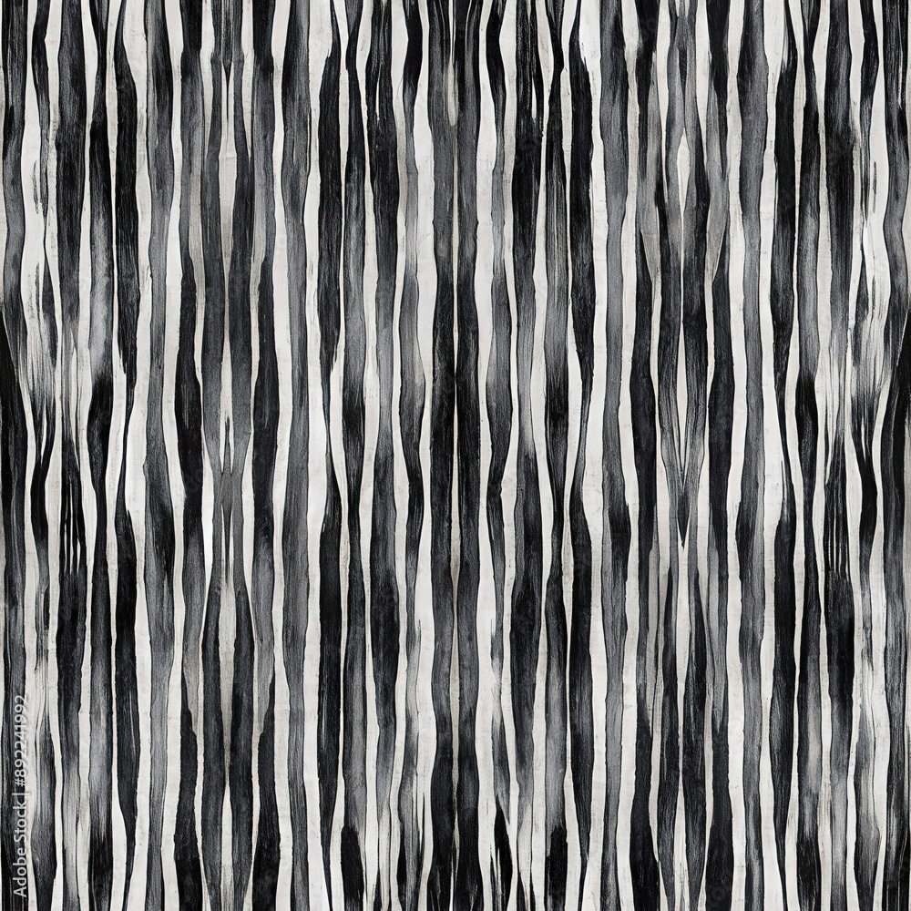 Black and white painting, brushstroke, stripe in seamless pattern Black and white painting, brushstroke, stripe in seamless pattern