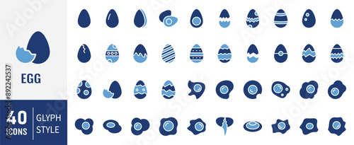 Eggs  icon set. Solid icons vector collection.