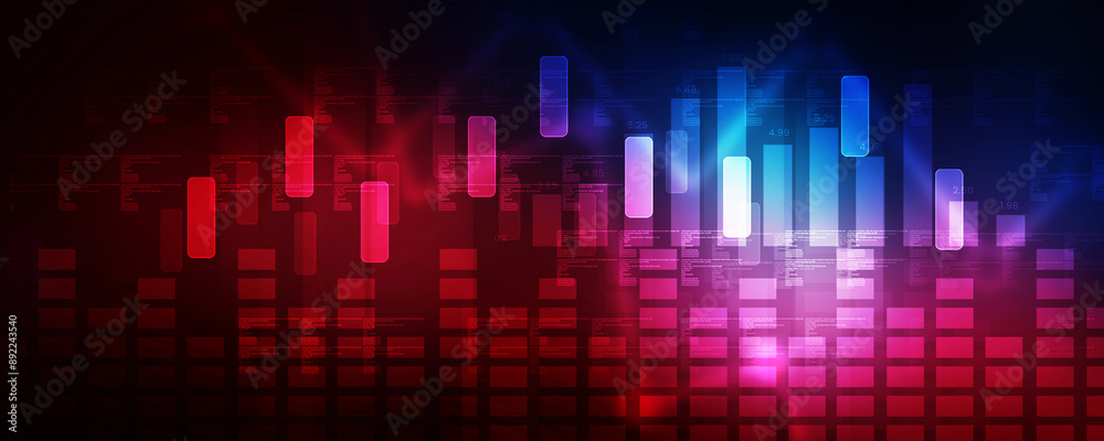2d illustration Stock market online business concept. business Graph 2d illustration Stock market online business concept. business Graph