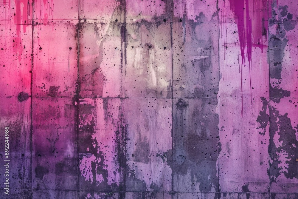 Obraz premium A vibrant mural of pink and purple hues adorns a concrete wall, adding color to the urban landscape