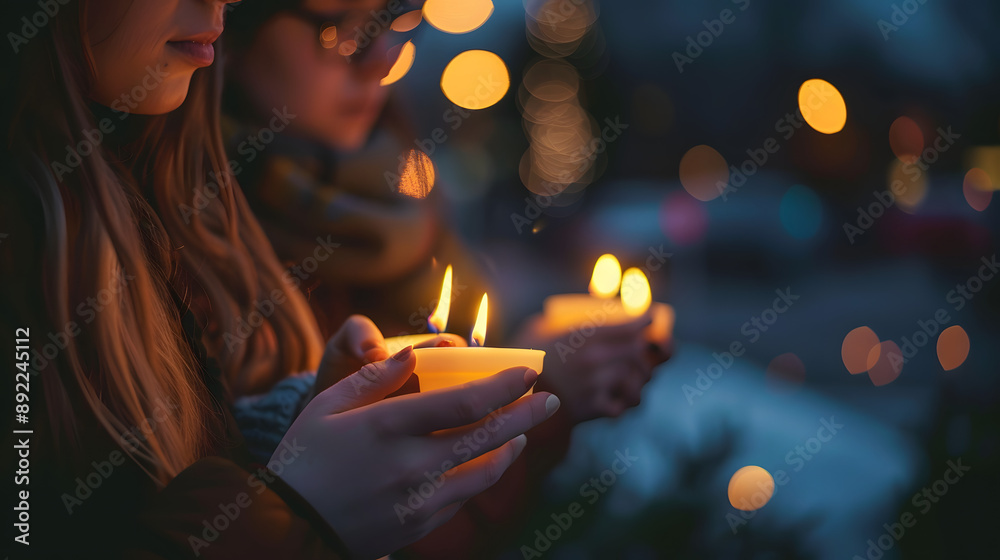 group of friends holding candles during a vigil or memorial service symbolizing remembrance support and solidarity during times of grief or loss group of friends holding candles during a vigil or memorial service symbolizing remembrance support and solidarity during times of grief or loss
