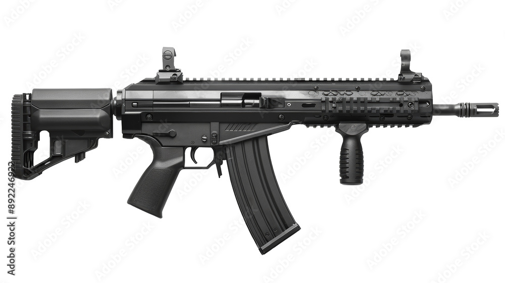 FN SCAR rifles isolated on transparent background. 