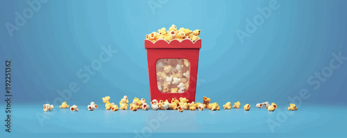 Retro popcorn machine with kernels Vector flat minimalistic isolated illustration