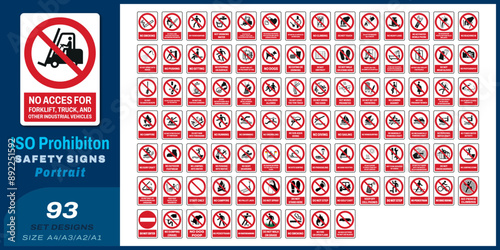 93 set iso prohibition safety signs size v05 a4/a3/a2/a1	
 photo