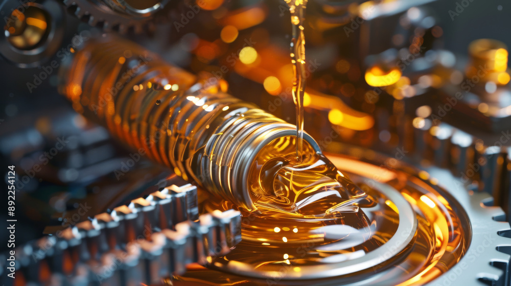 A machine with a large amount of oil dripping from it A machine with a large amount of oil dripping from it