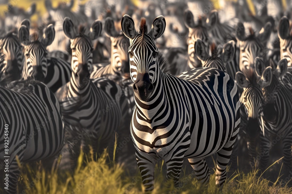 Fototapeta premium herd of zebras