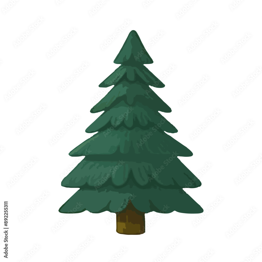 vector drawing of green spruce. Isolated illustration on white background vector drawing of green spruce. Isolated illustration on white background