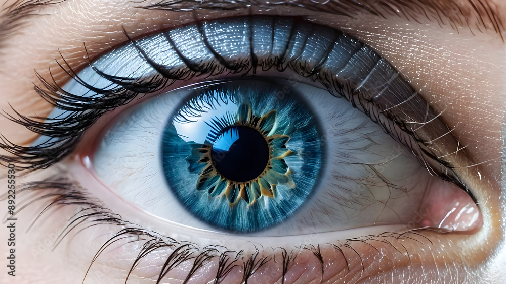 Fototapeta premium close up of a pupil, ai generated