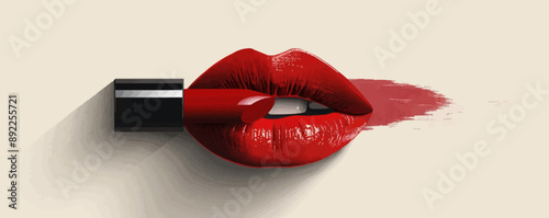 Lipstick on a white background. Vector flat minimalistic isolated illustration.