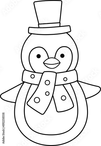Cute Christmas penguin outline
Cute Christmas penguin coloring page isolated