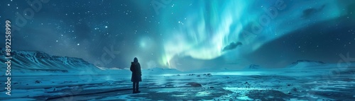 A person experiencing the northern lights for the first time, illustrating natural wonder