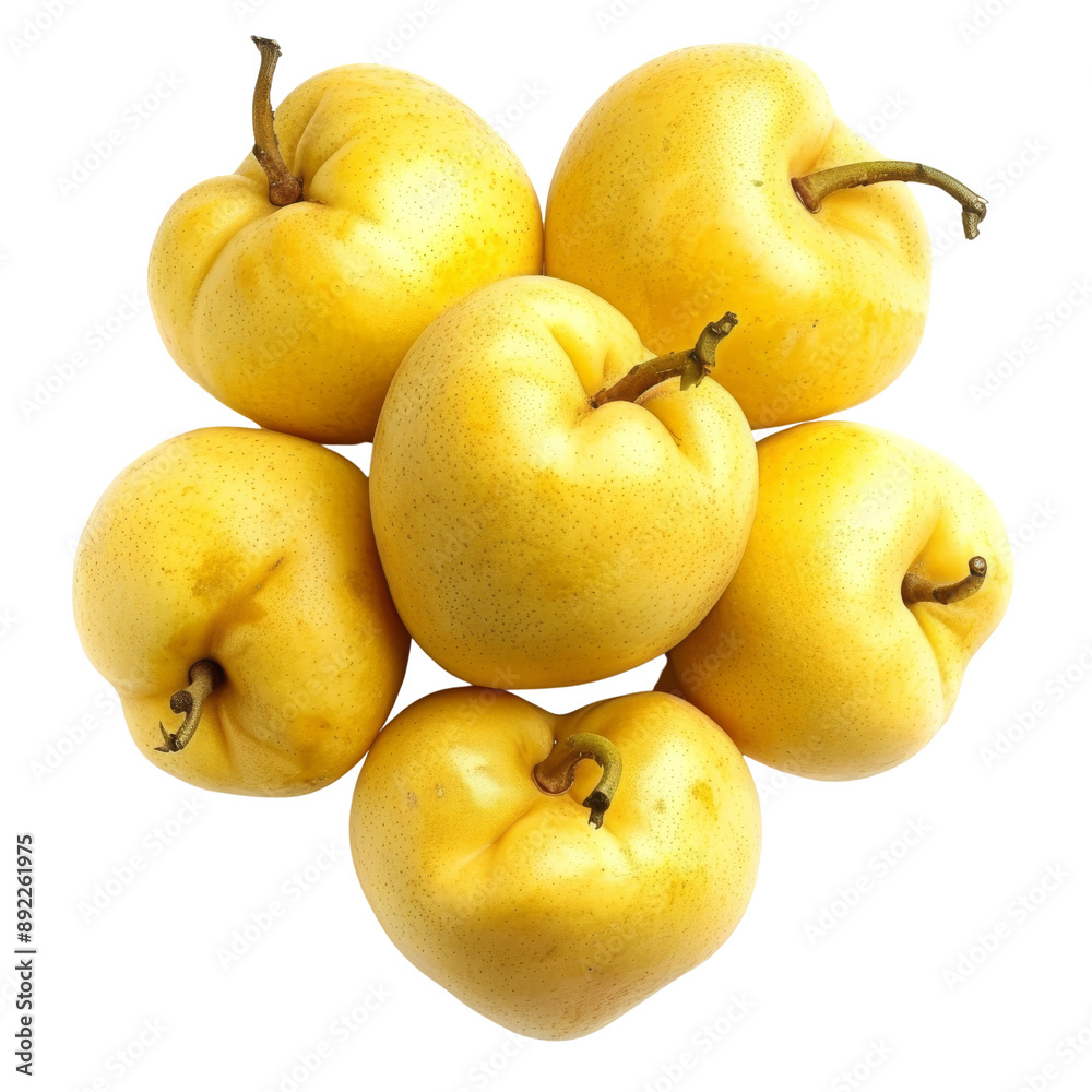 Isolated Quince Fruits in Heart Shape with Yellow Color without Background. Isolated Quince Fruits in Heart Shape with Yellow Color without Background.