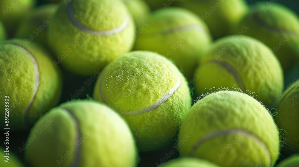 Group of green tennis balls Group of green tennis balls