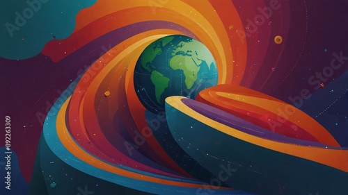 Obraz na płótnie earth in space or abstract earth, AI Generated. w salonie