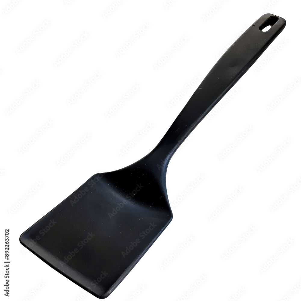 Black Plastic Cooking Spatula Isolated Without Background Black Plastic Cooking Spatula Isolated Without Background