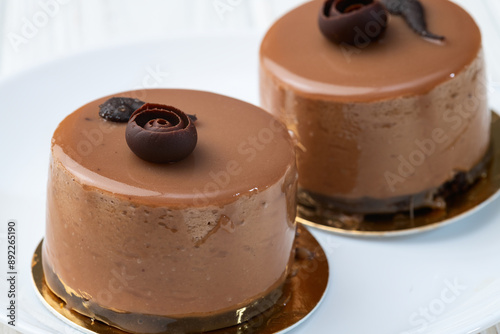 Caramel chocolate cake photo