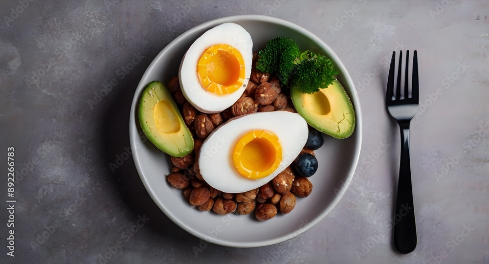 Keto diet in bowl on table background Keto diet in bowl on table background