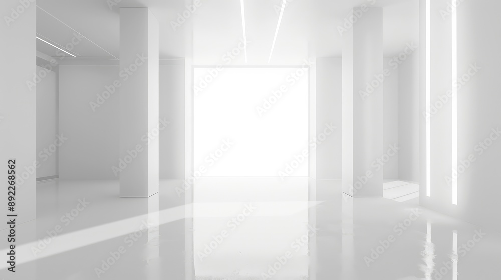 Fototapeta premium Modern abstract white interior 3D background