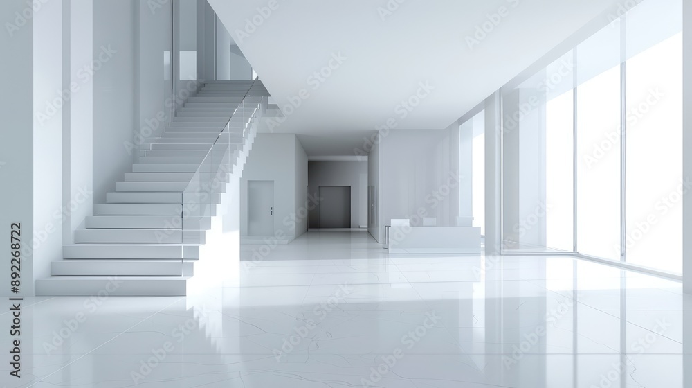 Fototapeta premium Abstract 3d white interior background