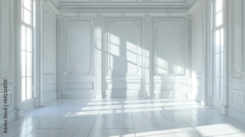 Fototapeta premium Abstract 3d white interior background