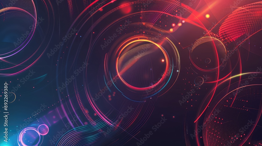 Fototapeta premium Abstract motion applied neon light motion effect. Car background usage concept.