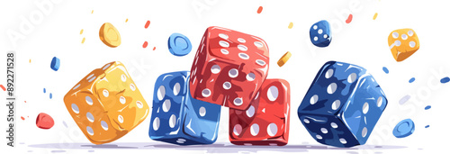 Jacks game pieces on a white background. Vector flat minimalistic isolated illustration.