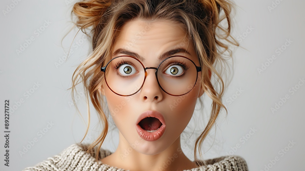 shocked and angry women front of camera shocked and angry women front of camera