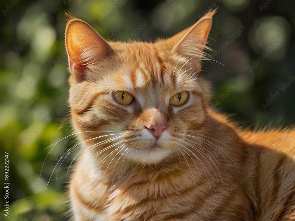 orange cat with blur background, orange cat is sitting and looking orange cat with blur background, orange cat is sitting and looking