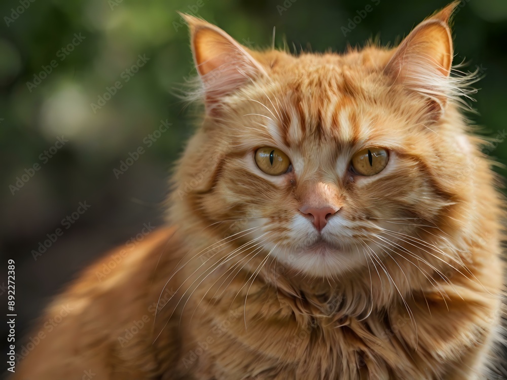 orange cat with blur background, orange cat is sitting and looking orange cat with blur background, orange cat is sitting and looking