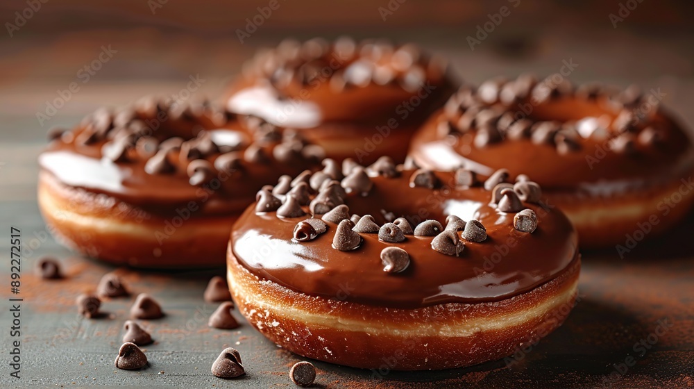 Chocolate Donuts with Chocolate Chips Chocolate Donuts with Chocolate Chips
