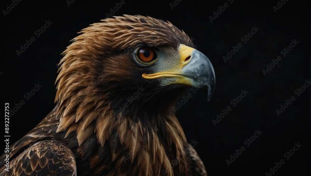 photo of brown eagle on black background made by AI generative photo of brown eagle on black background made by AI generative