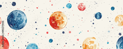 Toy galaxies on a white background. Vector flat minimalistic isolated illustration.