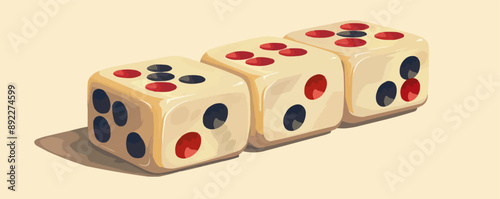A domino tile. Vector flat minimalistic isolated illustration.