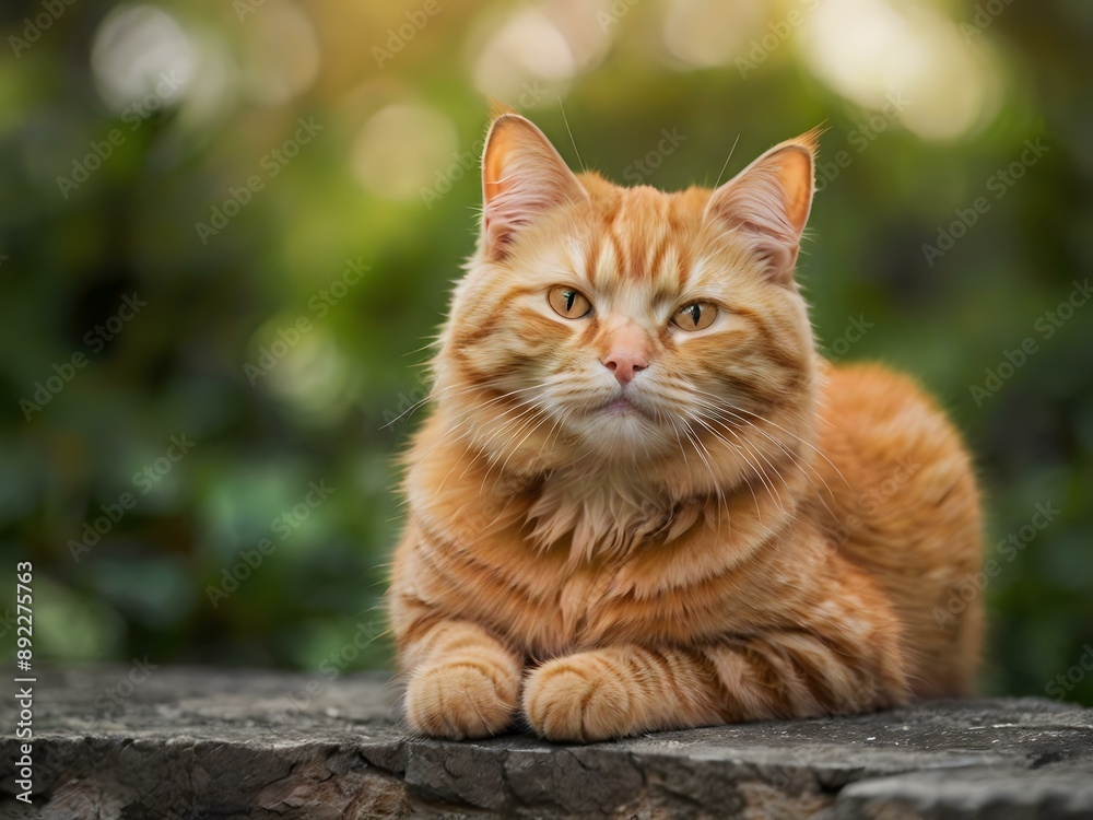 orange cat with blur background, orange cat is sitting and looking orange cat with blur background, orange cat is sitting and looking
