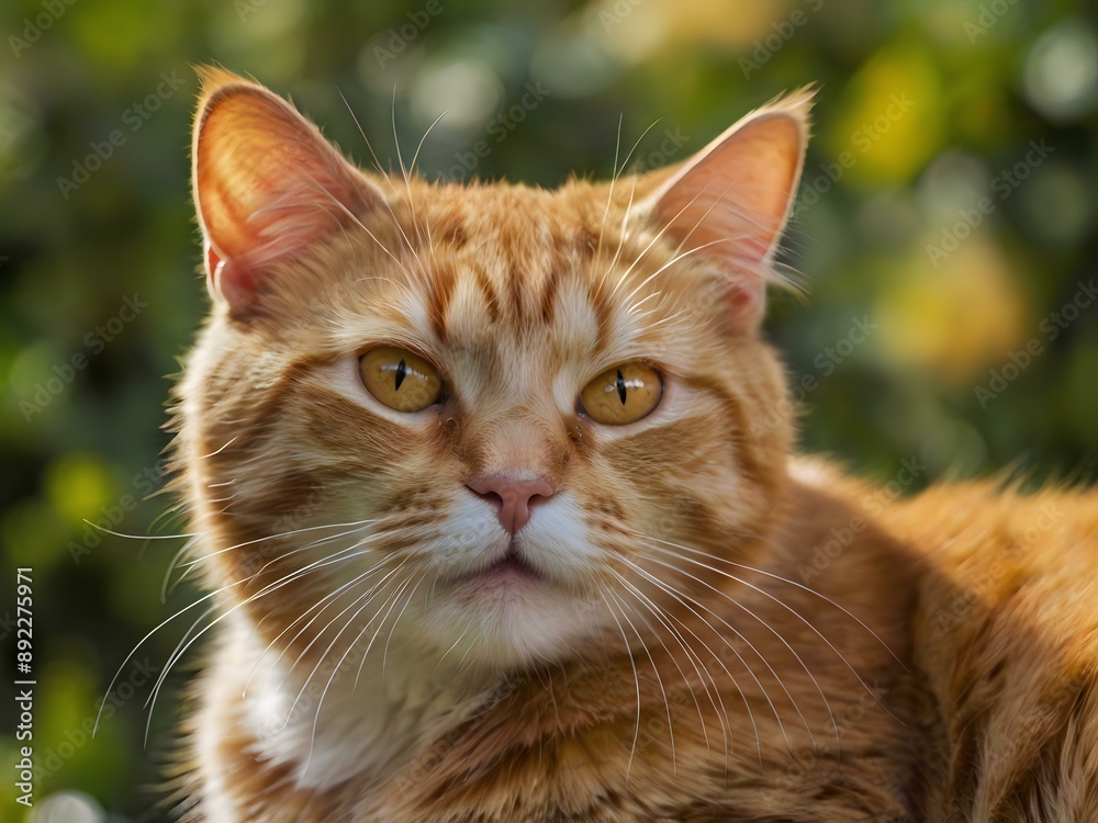 orange cat with blur background, orange cat is sitting and looking orange cat with blur background, orange cat is sitting and looking