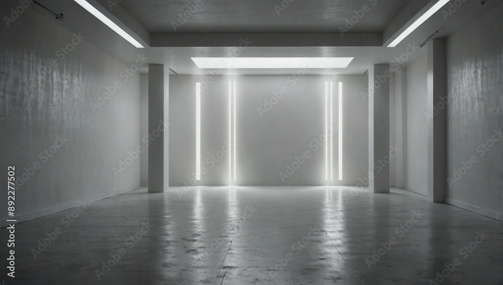 Fototapeta premium photo of empty room with white theme made by AI generative