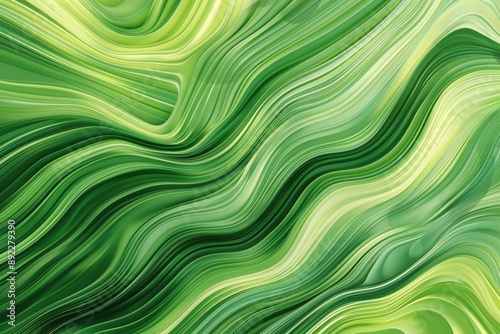 Abstract organic green lines as wallpaper background illustration created by ai