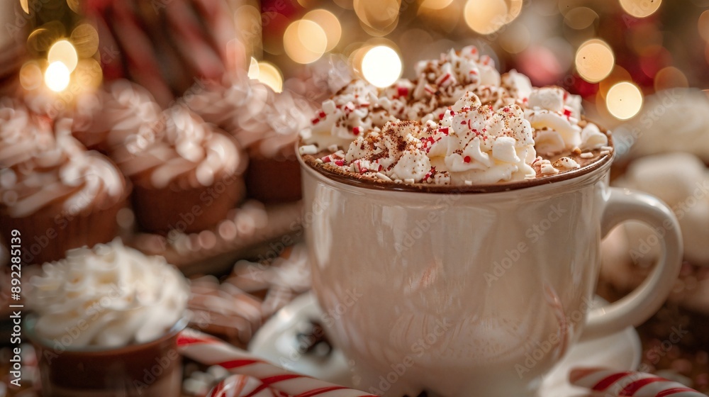 a cup of hot chocolate topped with marshmallows a cup of hot chocolate topped with marshmallows