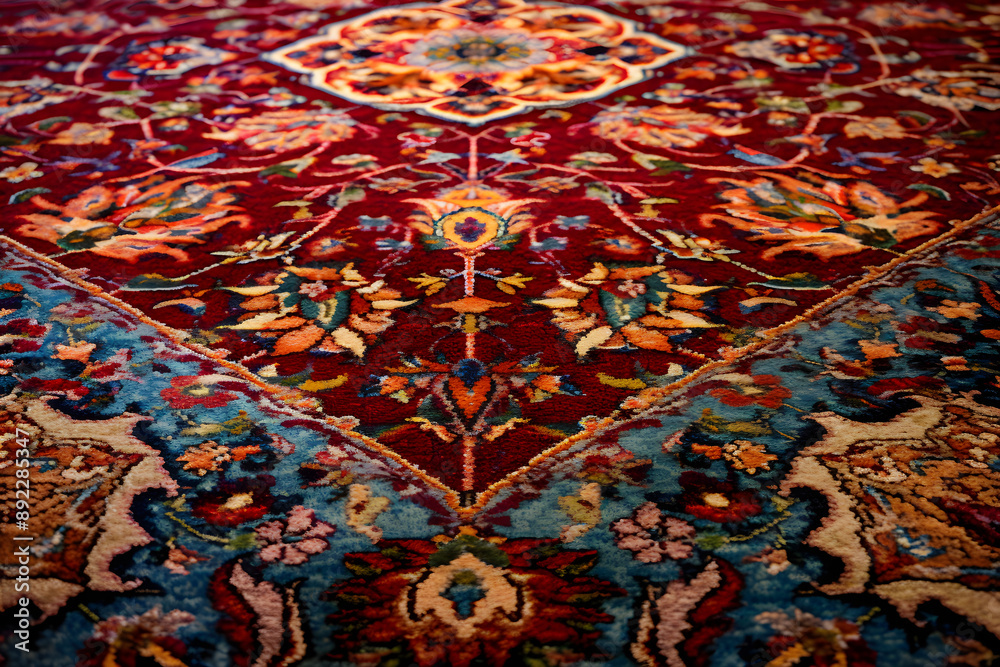 Richly Detailed and Vibrant, Handcrafted Persian Carpet - An Expression of Oriental Artistry and Craftsmanship