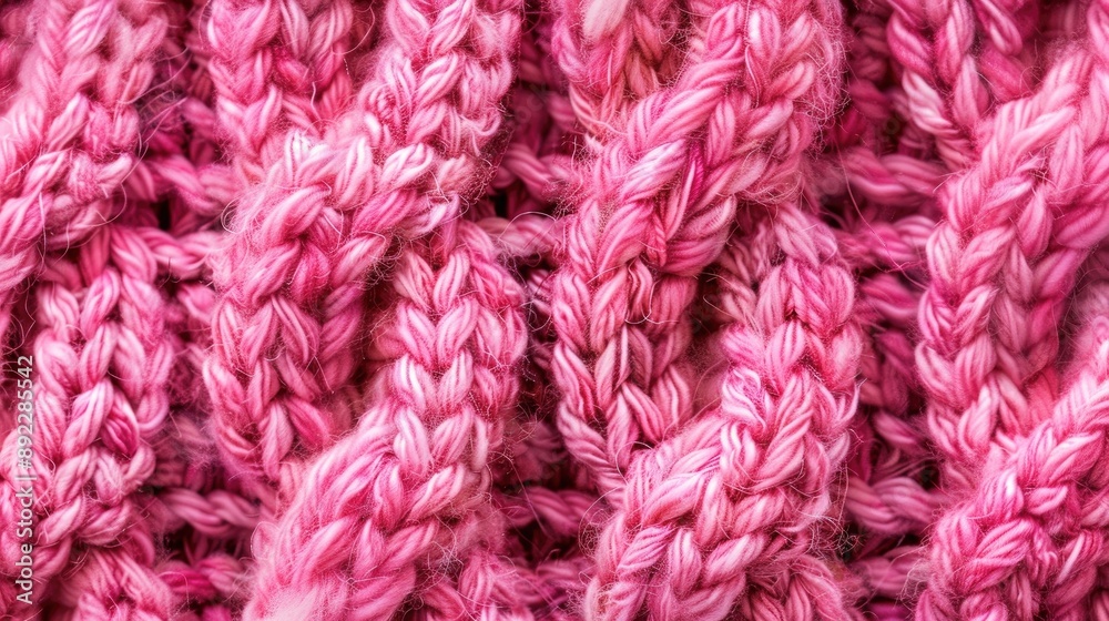 Close up of textured pink knitted wool background Close up of textured pink knitted wool background