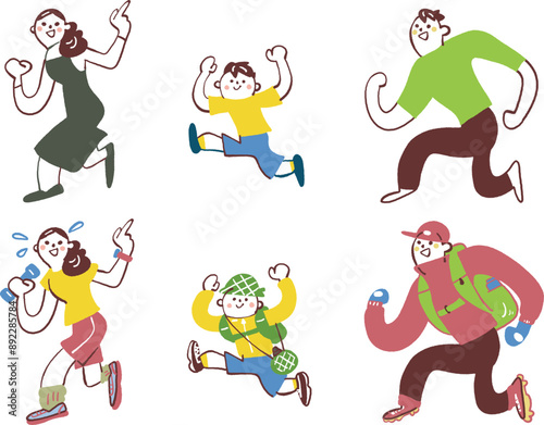 普段の僕らと僕らのしたいこと　セットのストックイラスト素材
