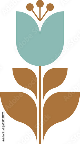 Modern Nordic style flower logo
